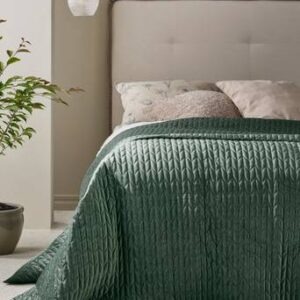 TILY överkast – dubbelsäng 260×260 cm Grön