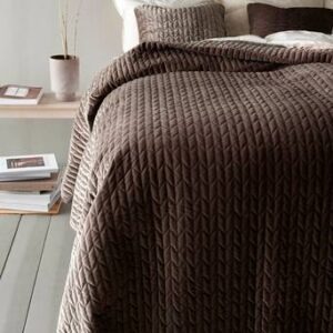 TILY överkast – enkelsäng 180x260cm Brun