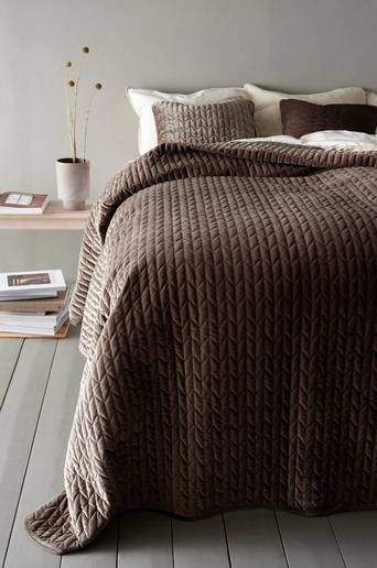 TILY överkast – enkelsäng 180x260cm Brun