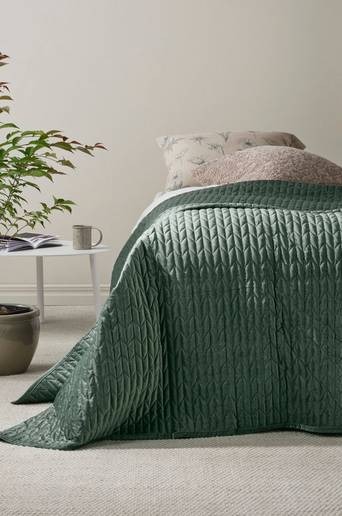 TILY överkast – enkelsäng 180x260cm Grön