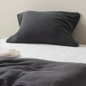 TOM örngott 60×50 cm – ekologisk Mörk mullvadsgrå