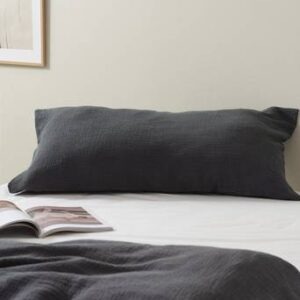 TOM örngott 90×50 cm – ekologisk Mörk mullvadsgrå