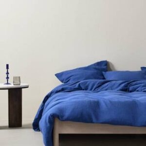 TOM påslakanset dubbelsäng – ekologisk Koboltblå