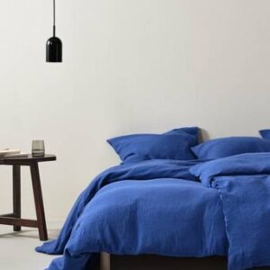 TOM påslakanset enkelsäng – ekologisk Koboltblå