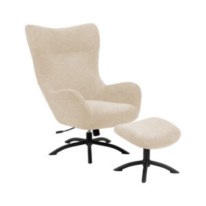 TORE Fåtölj Med Fotpall Cream