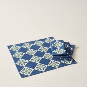 TREELINE servett 4-pack Blå/grön