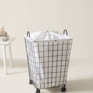 TRIVENTO tvättkorg Vit/svart