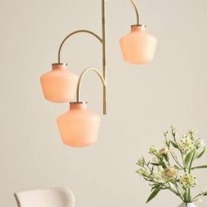 TROPEA taklampa Borstad mässing/rosa