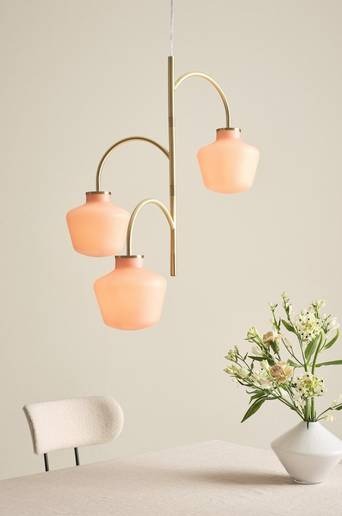 TROPEA taklampa Borstad mässing/rosa