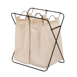 Tvättkorg Noa Metall/Kanvas 2 tvättpåsar