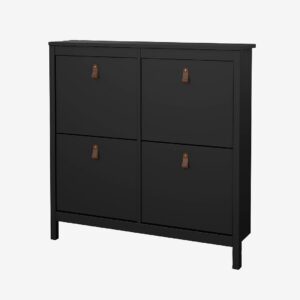 Tvilum – Madrid Skoskåp 4 svängbara dörrar – Svart – Byråar – Från Homeroom