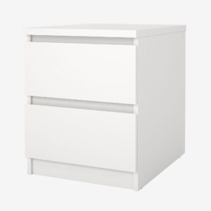 Tvilum – Naia Nattduksbord 2 lådor- Paket – Vit – Sängbord – Från Homeroom