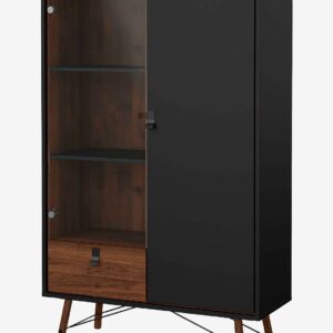 Tvilum – Vitrinskåp Ry 1 dörr + 1 glasdörr + 1 låda – Brun – Skåp – Från Homeroom