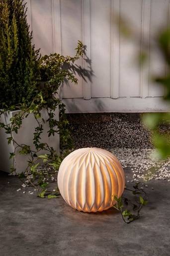Utomhusdekoration Sandy Globe 25 cm Vit
