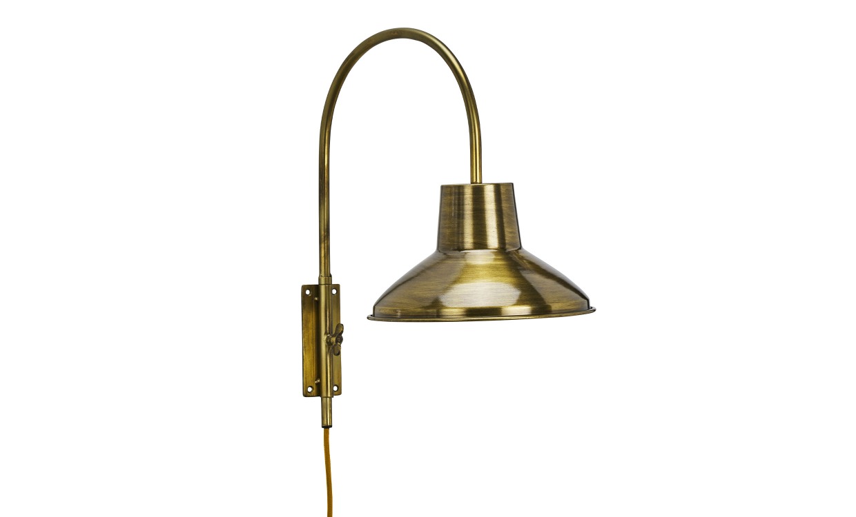 VÄGGLAMPA Antik Mässing