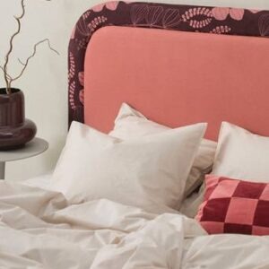 VÅGHOLMEN sänggavel 180 cm Rosa/mönstrad