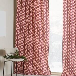 VALERIA multifunktionsgardin 2-pack Röd/beige