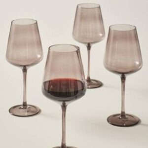 VANNA rödvinsglas 4-pack Mörkgrå