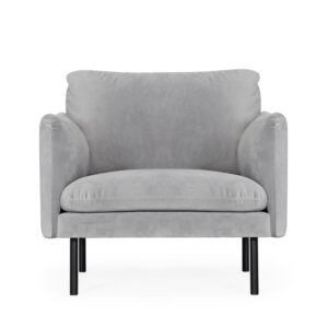 VAXHOLM Fåtölj Sammet Ljusgrå