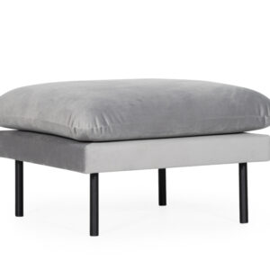 VAXHOLM Fotpall Sammet Ljusgrå