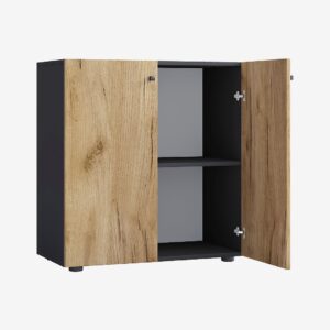 VCM – Kontorsskåp Lona L med gångjärnsdörrar – Grå – Skåp – Från Homeroom