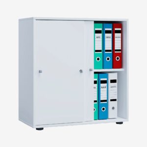 VCM – Kontorsskåp Lona L med skjutdörrar – Vit – Skåp – Från Homeroom