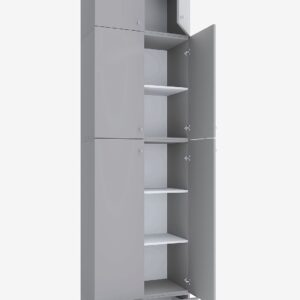 VCM – Vcm Garderob Lona Xxl gångjärnsdörrar – Med tillbehör & låda – Grå – Skåp – Från Homeroom