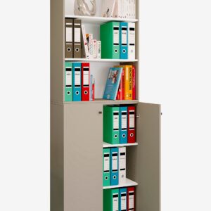 VCM – Vcm Kontorsskåp Lona 2Xl gångjärnsdörrar + hyllplan – Grå – Skåp – Från Homeroom