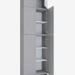 VCM – Vcm Kontorsskåp Lona Xxl gångjärnsdörrar – Med tillbehör & låda – Grå – Skåp – Från Homeroom