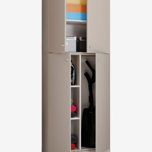 VCM – Vcm Städskåp Lona Xxl gångjärnsdörrar – Med låda – Grå – Skåp – Från Homeroom