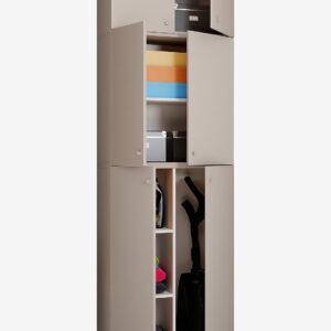 VCM – Vcm Städskåp Lona Xxl gångjärnsdörrar – Med tillbehör – Grå – Skåp – Från Homeroom