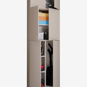 VCM – Vcm Städskåp Lona Xxl gångjärnsdörrar – Med tillbehör & låda – Grå – Skåp – Från Homeroom