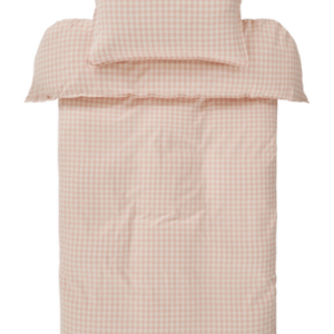 VERMONT påslakanset enkelsäng – ekologisk Rosa/creme