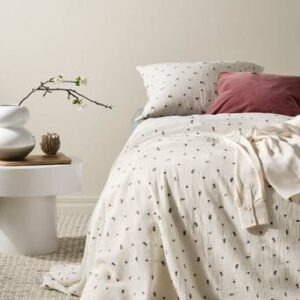 VIVEKA överkast – dubbelsäng 250×250 cm – ekologisk Naturvit