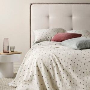 VIVEKA överkast – enkelsäng 180×260 cm – ekologisk Naturvit