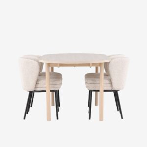 Venture Home – Andy matbord med Agnes matstol – Vit – Matgrupp 4 personer – Från Homeroom