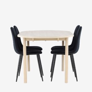 Venture Home – Andy matbord med Polar matstol – Svart – Matgrupp 4 personer – Från Homeroom