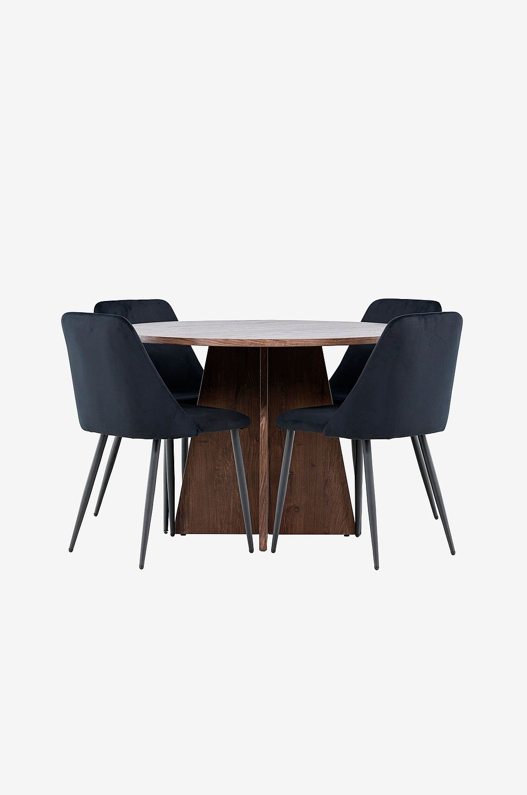 Venture Home – Bootcut matbord med nattmatstol – Svart – Matgrupp 4 personer – Från Homeroom