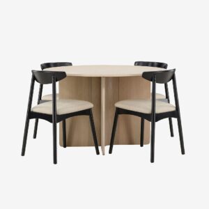 Venture Home – Bord Tyresö med stol Ven – Beige – Matgrupp 4 personer – Från Homeroom