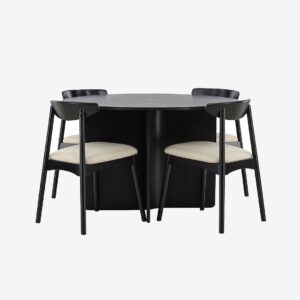 Venture Home – Bord Tyresö med stol Ven – Svart – Matgrupp 4 personer – Från Homeroom