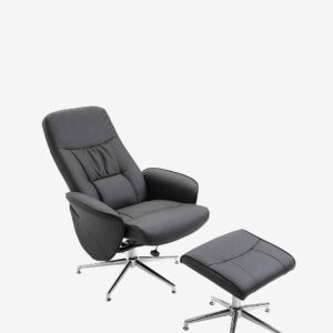 Venture Home – Fåtölj inkl. fotpall Ragnar – Svart – Fåtöljer – Från Homeroom