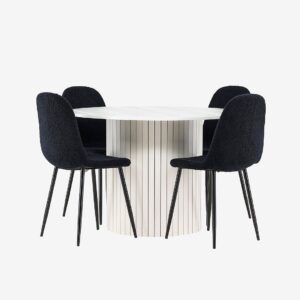 Venture Home – Härön Matbord med Polar Matstol – Svart – Matgrupp 4 personer – Från Homeroom
