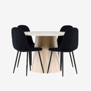 Venture Home – Lanzo matbord med Polar matstol – Svart – Matgrupp 4 personer – Från Homeroom