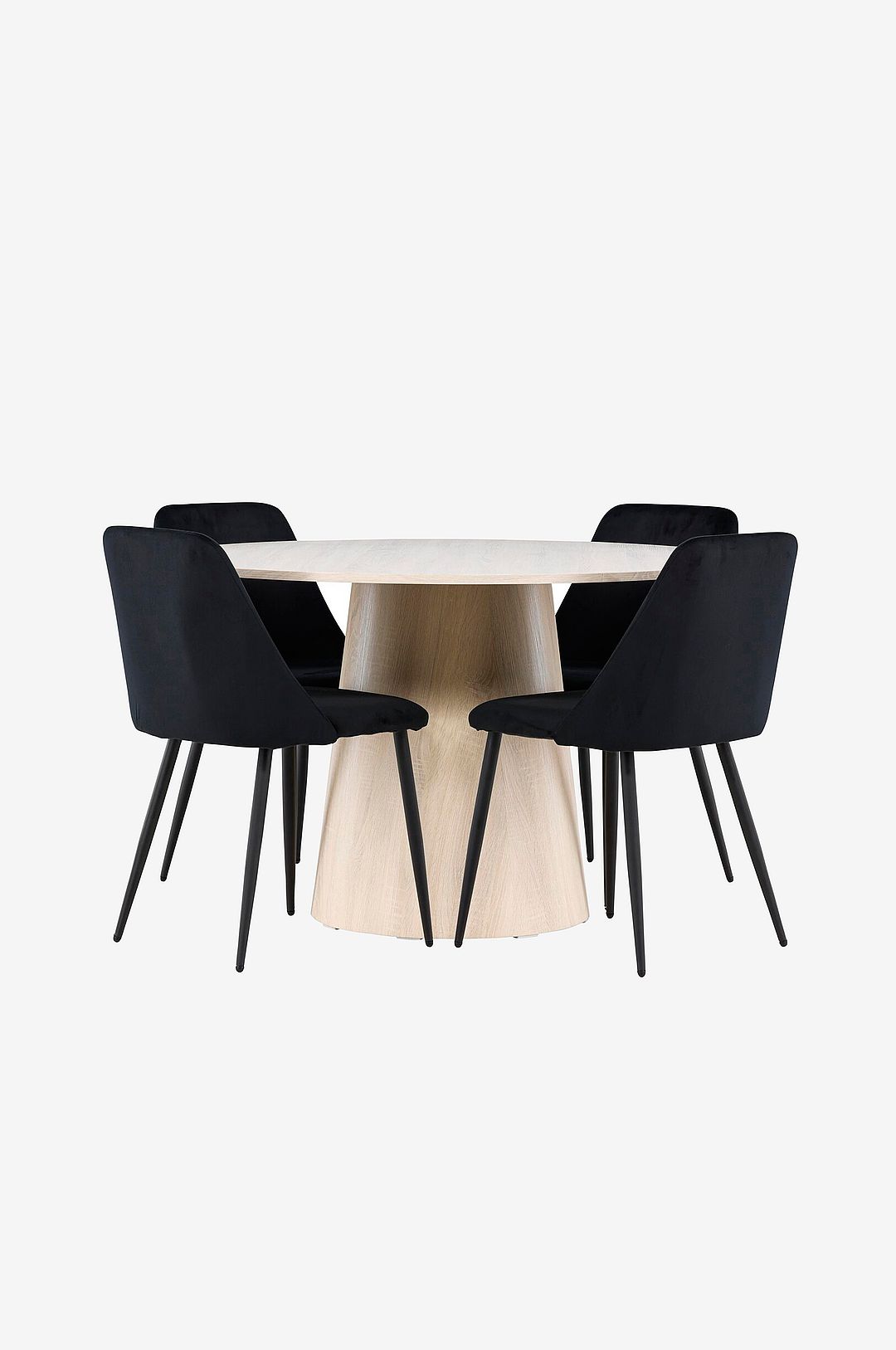 Venture Home – Lanzo matbord med nattmatstol – Svart – Matgrupp 4 personer – Från Homeroom