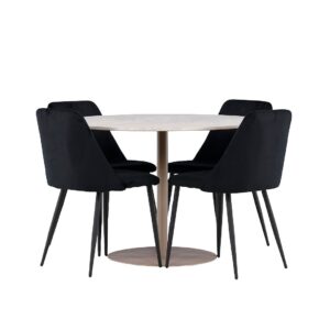 Venture Home – Lycke Matbord med Night Matstol – Svart – Matgrupp 4 personer – Från Homeroom