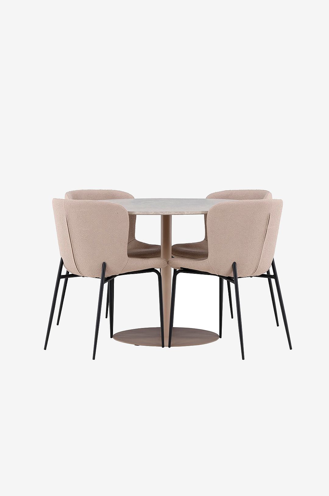 Venture Home – Lycke matbord med Modesto matstol – Beige – Matgrupp 4 personer – Från Homeroom