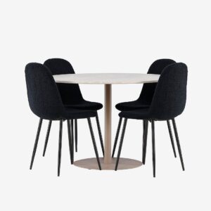 Venture Home – Lycke matbord med Polar matstol – Svart – Matgrupp 4 personer – Från Homeroom