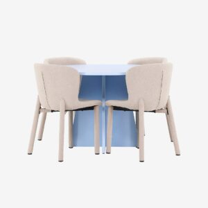 Venture Home – Matbord Bootcut med Astoria stol – Beige – Matgrupp 4 personer – Från Homeroom