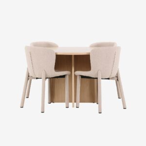 Venture Home – Matbord Strada med Astoria-stol – Beige – Matgrupp 4 personer – Från Homeroom