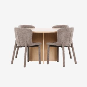 Venture Home – Matbord Strada med Astoria-stol – Brun – Matgrupp 4 personer – Från Homeroom